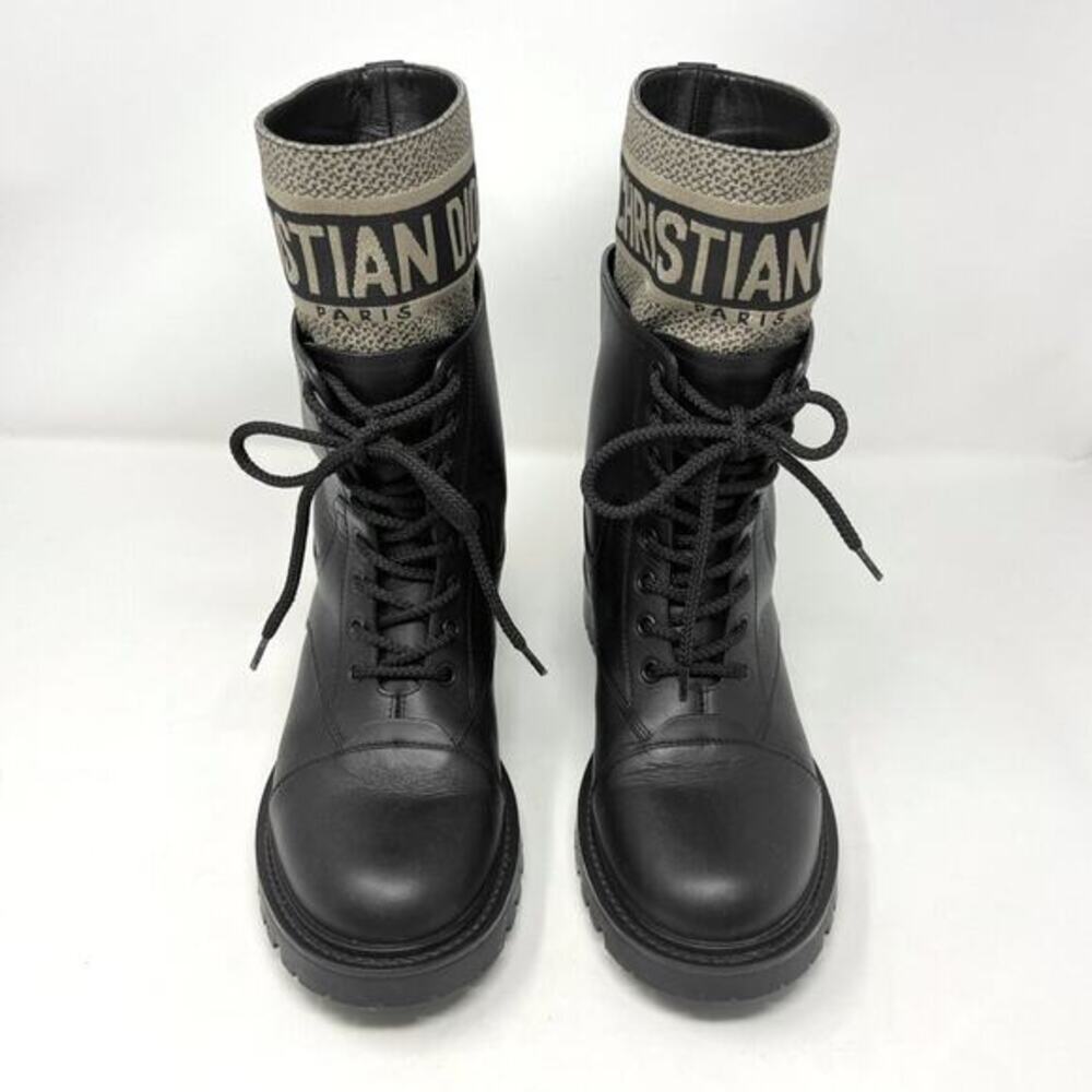 Christian Dior D-Major‎ Combat Boots Black Calfskin Platform EU 39 - Picture 2 of 11